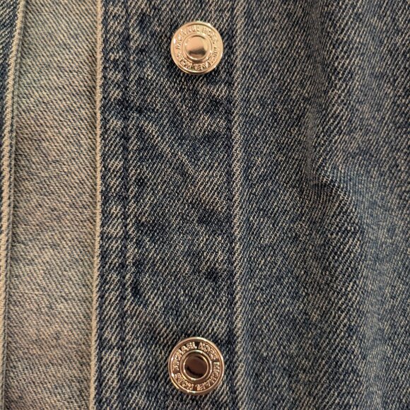 AS WORN MY MARY ORTON Michael Kors denim puff-sleeve cropped jacket Size 14 - Picture 8 of 9